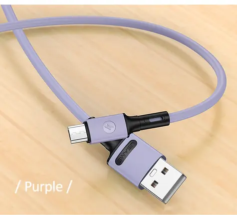 USAMS SJ435 U52 Datový a Nabíjecí Kabel MicroUSB 1m fialová