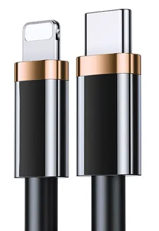 USAMS SJ484 Datový Kabel Lightning - Type C 1.2m černá / 20W PD Fast Charge 