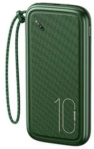 USAMS CD150 Powerbanka s Poutkem 10000mAh Dark zelená / 2xUSB