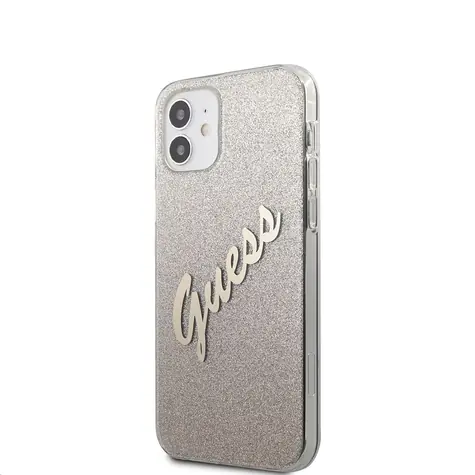 GUESS PC & TPU Vintage Zadní Kryt pro Apple iPhone 12 mini Gradient zlatá