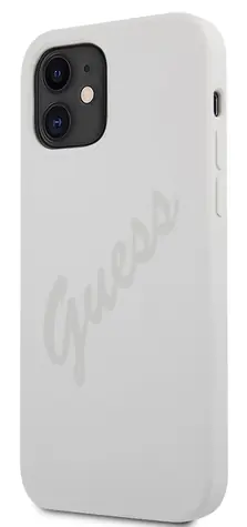 GUESS Silicone Vintage Zadní Kryt pro Apple iPhone 12 mini bílá