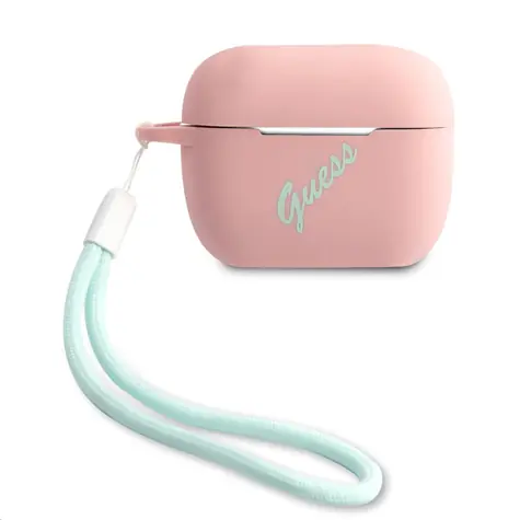 GUESS Vintage Silikonové Pouzdro pro Apple Airpods Pro růžová 