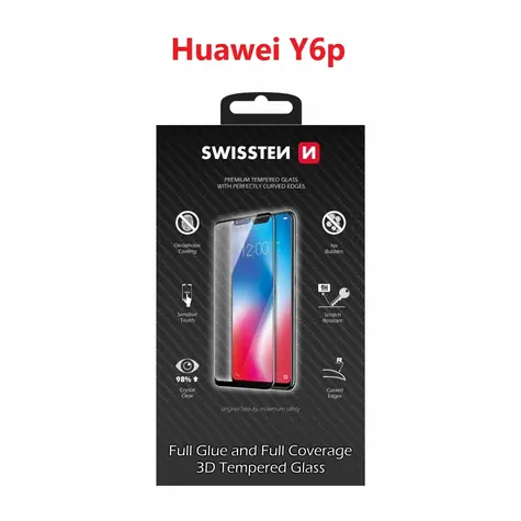 SWISSTEN Ultra Durable 3D FULL GLUE Glass pro HUAWEI Y6p černá