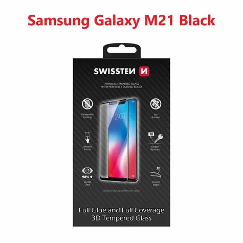 SWISSTEN Ultra Durable 3D FULL GLUE Glass pro SAMSUNG M215 GALAXY M21 černá