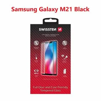 SWISSTEN FULL GLUE COLOR FRAME CASE FRIENDLY sklo pro SAMSUNG M215 GALAXY M21 černá