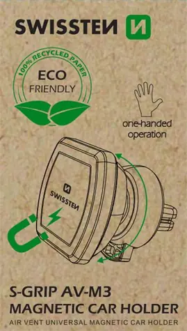 SWISSTEN S-GRIP AV-M3 (ECO BALENÍ) / Magnetický držák do auta