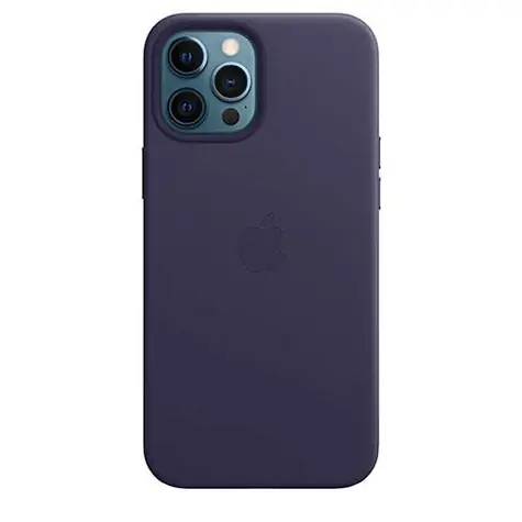 Apple kožený kryt s MagSafe pro iPhone 12 Pro Max tmavě fialová