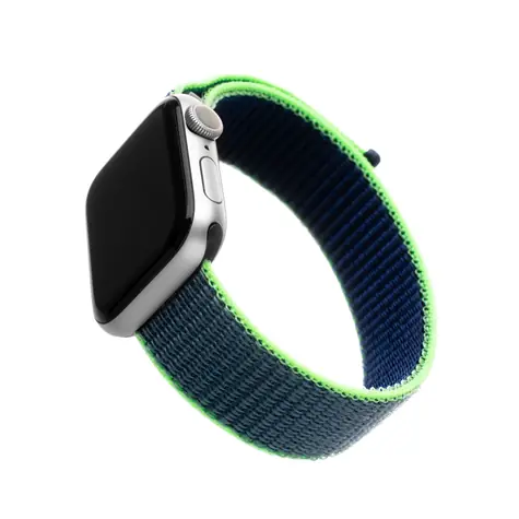 FIXED Nylon Strap Nylonový řemínek pro Apple Watch 40mm & Watch 38mm neonově modrá