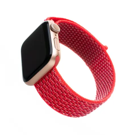 FIXED Nylon Strap Nylonový řemínek pro Apple Watch 40mm & Watch 38mm tmavě růžová