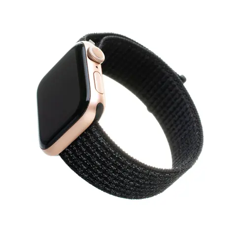 FIXED Nylon Strap Nylonový řemínek pro Apple Watch 44mm & Watch 42mm reflexně černá