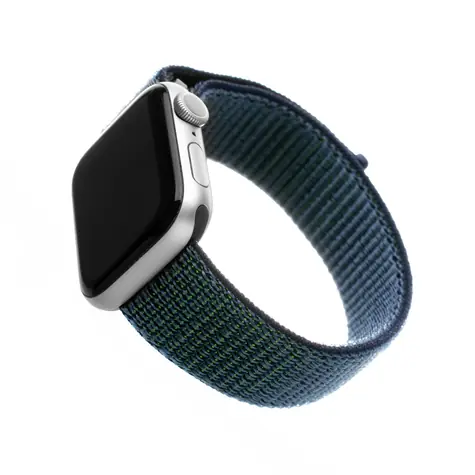 FIXED Nylon Strap Nylonový řemínek pro Apple Watch 44mm & Watch 42mm temně modrá