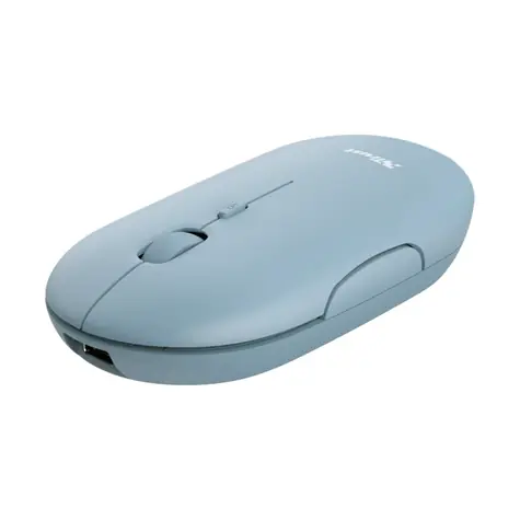 Trust Puck modrá / Bezdrátová optická myš / 1600DPI / 2.4 GHz / Bluetooth / USB 