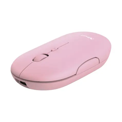 Trust Puck růžová / Bezdrátová optická myš / 1600DPI / 2.4 GHz / Bluetooth / USB 