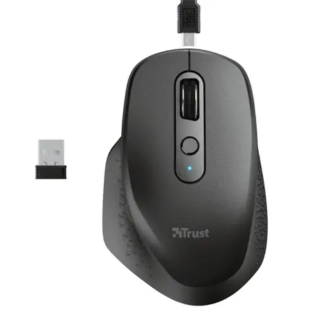 Trust Ozaa Rechargeable Wireless Mouse černá / Bezdrátová optická myš / 2400DPI / 2.4 GHz / USB 
