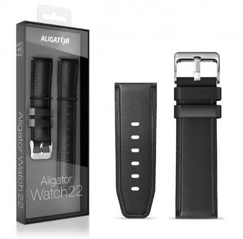 Aligator Kožený řemínek 22mm černá