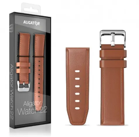 Aligator Kožený řemínek 22mm hnědá
