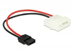 DeLock napájecí kabel Molex 4 pin samec na Slim SATA 6 pin samice 15 cm