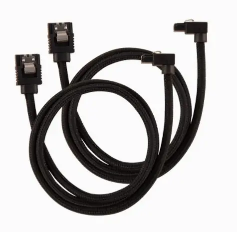Corsair Premium Sleeved SATA 6Gbps kabel lomený 60cm černá (2ks)