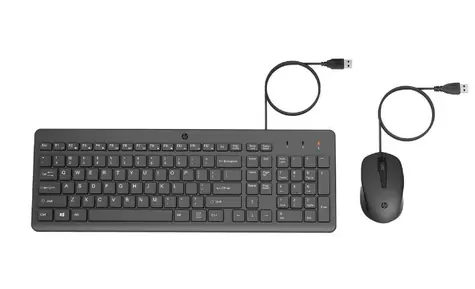 HP 150 EN černá / Drátový set klávesnice a myši / USB / EN layout