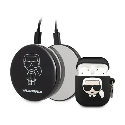 Karl Lagerfeld Bundle Iconic Pouzdro pro Apple Airpods 1 & 2 + Power Bank