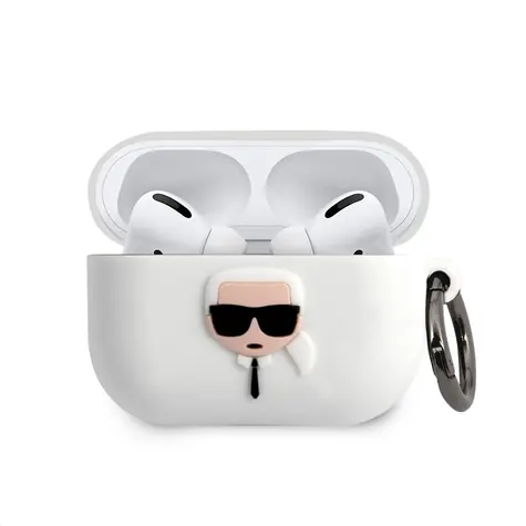 Karl Lagerfeld Karl Head Silikonové Pouzdro pro Apple Airpods Pro bílá