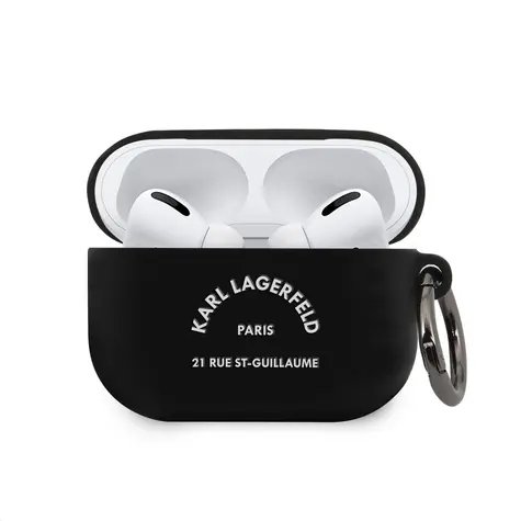 Karl Lagerfeld Rue St Guillaume Silikonové Pouzdro pro Apple Airpods Pro černá