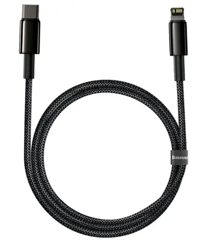 Baseus CATLWJ-A01 Tungsten Gold Fast Charge černá / Kabel USB-C na Lightning 20W 2 m