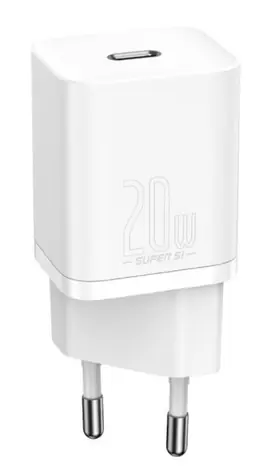Baseus CCSUP-B02 Super Si Quick Charger USB-C 20W bílá / 5V / 3A