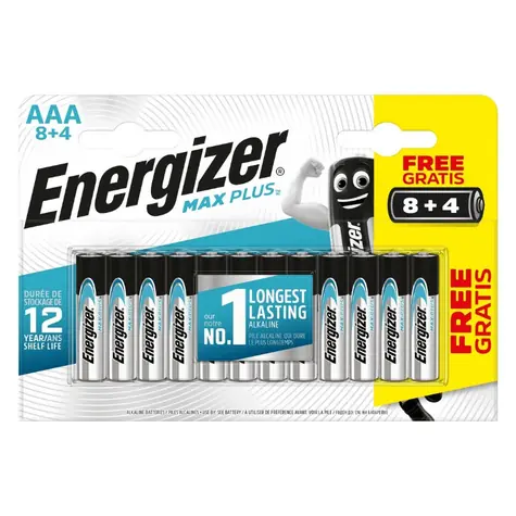 Energizer MAX Plus Baterie -  Mikrotužka AAA 12 ks  (8+4 zdarma)