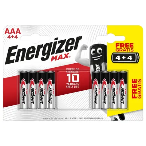 Energizer MAX Baterie - Mikrotužka AAA 8ks (4+4 zdarma)