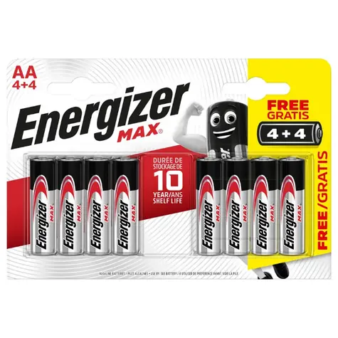 Energizer MAX Baterie - Tužka AA 8ks (4+4 zdarma)