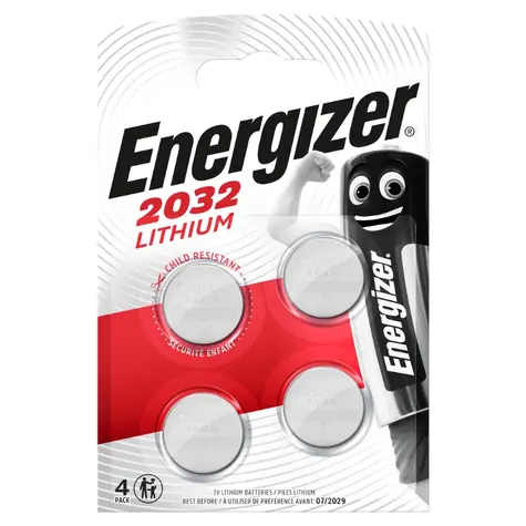 Energizer Lithiová knoflíková baterie - CR2032 4 ks