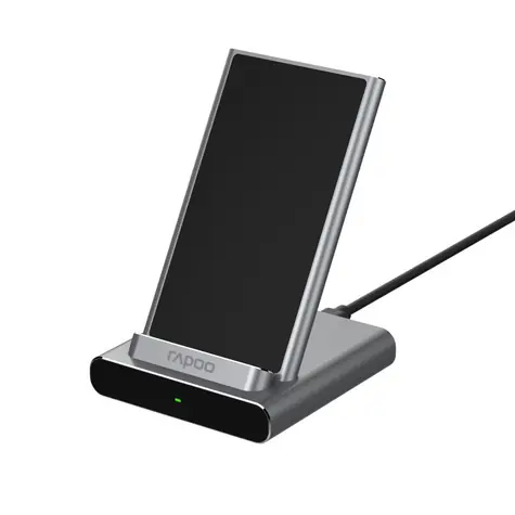 Rapoo XC350 bezdrátová nabíječka stříbrná / QC 3.0 / Qi / 15W / Dvojitá cívka