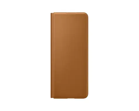 SAMSUNG Leather Flip Cover Kožené flipové pouzdro pro Samsung Galaxy Z Fold3 camel