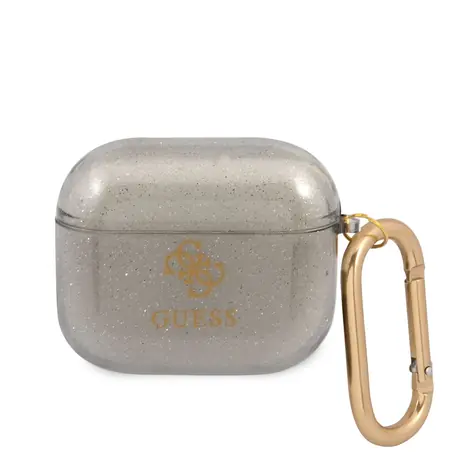 GUESS 4G TPU Glitter Pouzdro pro Apple Airpods 3 černá