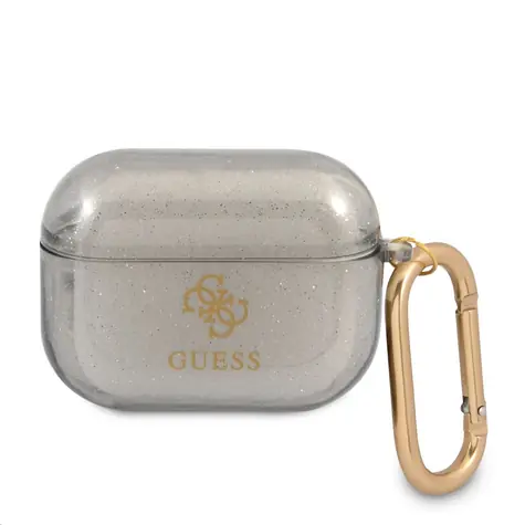GUESS 4G TPU Glitter Pouzdro pro Apple Airpods Pro černá