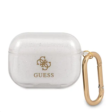 GUESS 4G TPU Glitter Pouzdro pro Apple Airpods Pro transparentní
