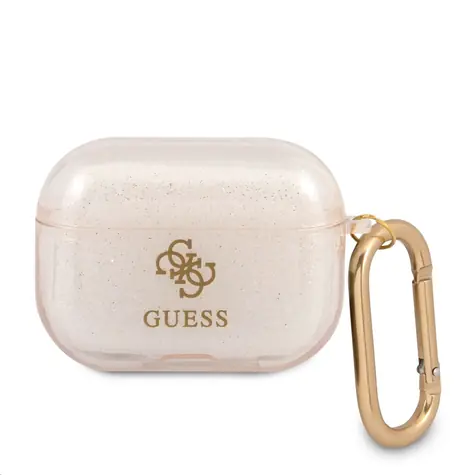 GUESS 4G TPU Glitter Pouzdro pro Apple Airpods Pro zlatá
