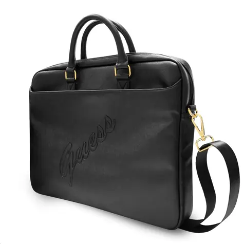 GUESS PU Saffiano Vintage Script Computer Bag  15-16