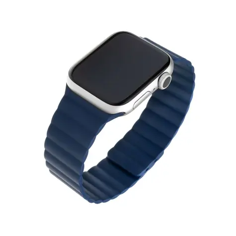 FIXED Magnetic Strap Silikonový řemínek s magnetickým zapínáním pro Apple Watch 42 & 44 mm modrá