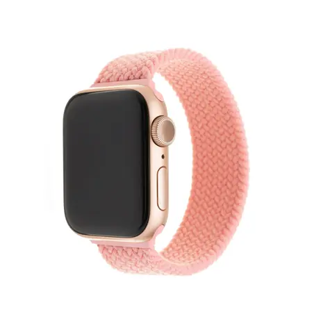 FIXED Nylon Strap Elastický nylonový řemínek pro Apple Watch 42 & 44mm velikost L růžová