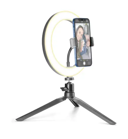Cellularline Selfie Ring s LED osvětlením pro selfie fotky a videa černá
