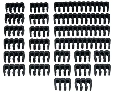 AKASA Black Cable Comb Kit - sada pro úpravu kabeláže