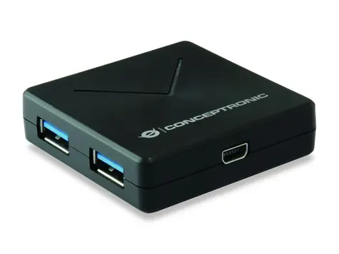 Conceptronic HUBBIES02B USB hub / 4x USB-A 3.0 / odpojitelný USB kabel