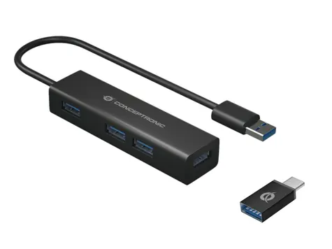 Conceptronic HUBBIES06B USB-A hub + USB-C na USB-A adaptér / 4x USB-A 3.0