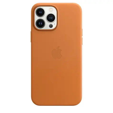 Apple kožený kryt s MagSafe pro iPhone 13 Pro Max zlato-hnědá