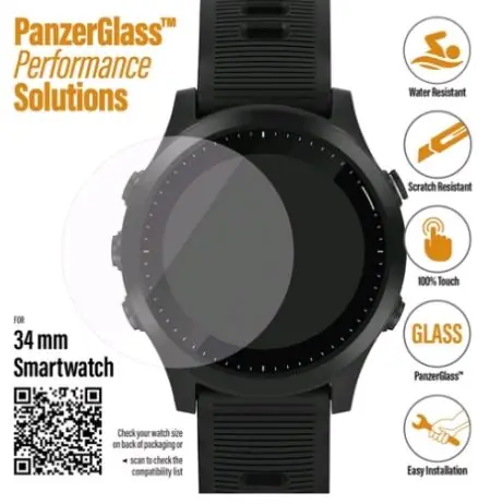 PanzerGlass Tvrzené sklo Case Friendly SMAPP pro SmartWatch 34 mm & Samsung Galaxy Watch3 (45 mm) / číra