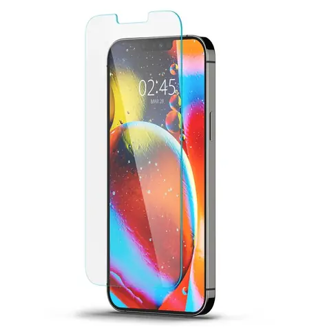 Spigen tR Slim HD ochranné sklo s výřezem pro senzory pro iPhone 13 & 13 Pro & 16e čirá