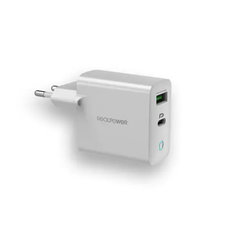 RealPower PC-20 / nabíječka 20W s USB a USB-C PD