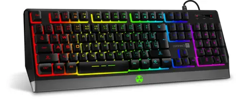 CONNECT IT BATTLE RGB černá / Herní klávesnice / RGB podsvícení / Anti-ghost / USB / CZ + SK layout / 1.8 m